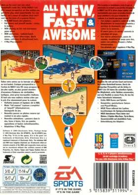 NBA Live 95 (USA, Europe) box cover back